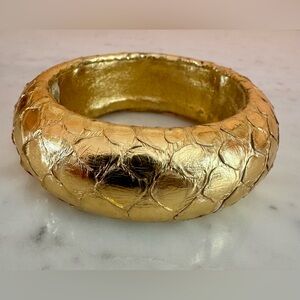 Ted Rossi Gold Python Snakeskin Bangle, Glamorous